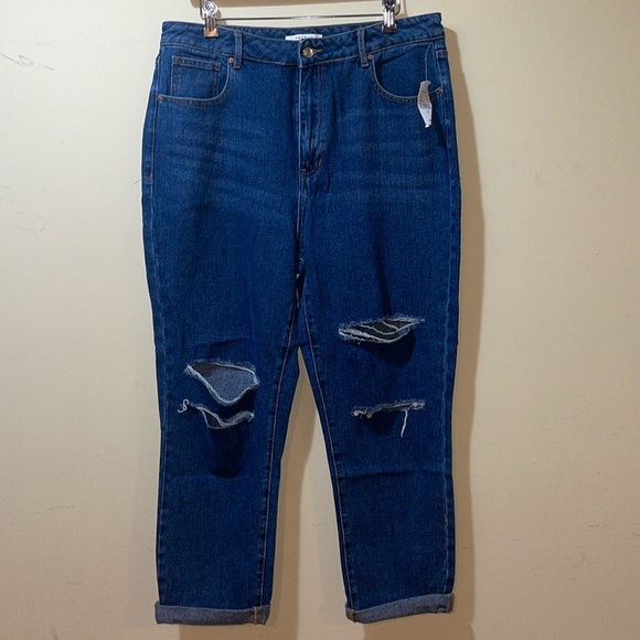Womens New PacSun Mom Jeans Dark Denim - Picture 1 of 6